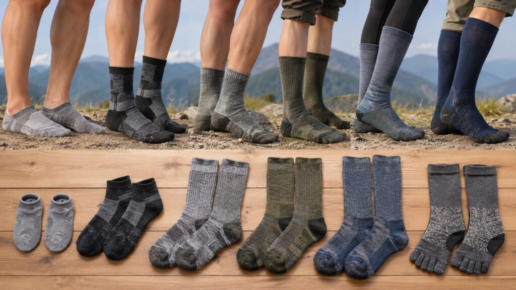 薄手厚手や丈の違いと5本指タイプを比較した登山靴下一覧